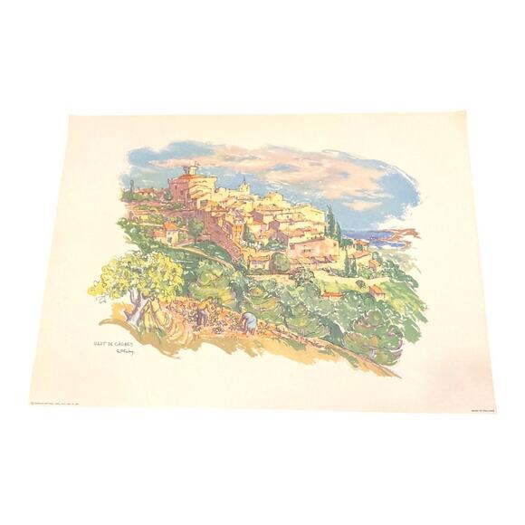 Art Vintage The Riviera 1950's Lithographs France Beaches Mid Century (4) - Picture 6 of 15